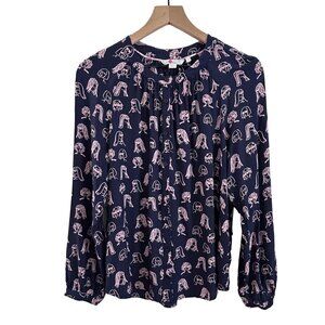 Boden Navy and Pink Face Blouse